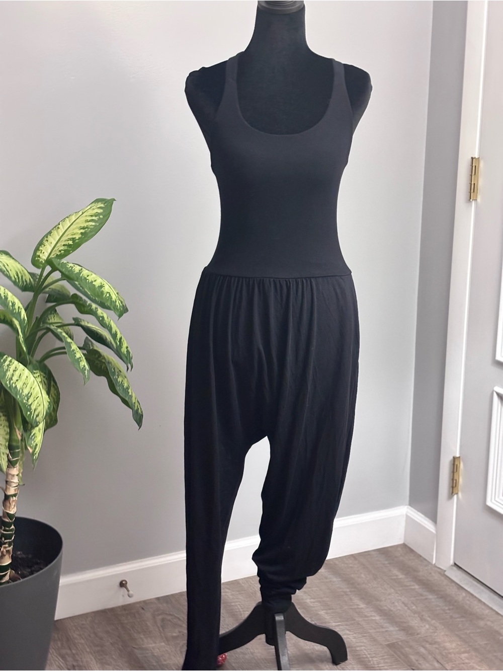 Sleeveless Black Harem Jumpsuit